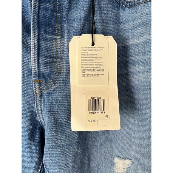 NWT Levi's 501 High-rise Straight women's Distressed button fly jeans Size 31/30 - Picture 3 of 11